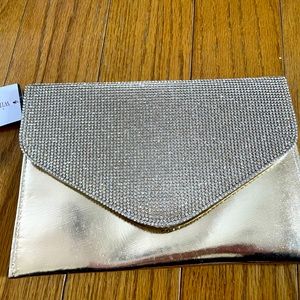 New w/tags Windsor Gold Rhinestone clutch purse bag for Prom Wedding Bridesmaid